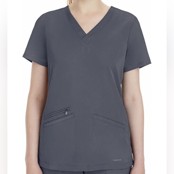 Healing Hands Women's Mariah Rib Trim Scrub Top - Picture 2 of 11
